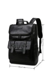 peach tree 1pc Black Large Capacity Outdoor Office Backpack With Zipper Pocket Computer Compartment Fits 15 6 Inch Laptop Functional Backpack Gift For Men Peach Tree Christmas Men Bag Vacation Travel