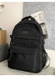 New Multi Layer Design Backpack With Simple And Versatile Style Large Capacity Backpack For Students To Go To School Class And Travel Unisex