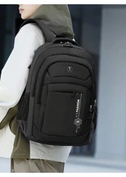 Leisure Sports Style Nylon Men S Backpack Can Hold 15 6In Computer Bag Large Capacity School Bag Lightweight Multi Functional Travel Bag Convenient Storage Day Bag Fashion Business Trip Bag Suitable F