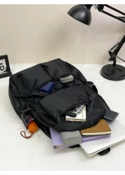 Men Release Buckle Detail Casual School Bags Schoolbag School Backpack For School Daypack Laptop Bag Computer Bag Book Bag Rucksack Shoulder Bag Travel Bag Sport Bag College Bag Teenagers Freshmen Pra