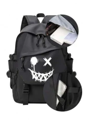 Unisex Large Capacity Luminous Casual Backpack Solid Color College High School Student Backpack For Men Fashionable Lightweight Simple Waterproof Backpack Korean Style Travel Laptop Bag Anime School S