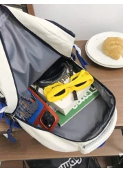 New Fashionable Large Capacity Color Blocking Versatile Large Capacity Backpack Korean Version Multi Pocket Commuting Backpack