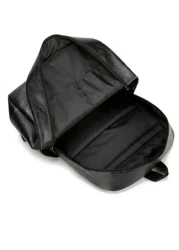 حقيبة ظهر كمبيوتر محمول 15.6 إنش بتصميم رجعي للرجال، شكل جلدي رفيع، حقيبة كمبيوتر كاجوال للسفر باللونين البني و