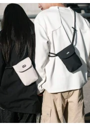 peach tree 1pc Casual Nylon Crossbody Bag For Men Shoulder Bag Messenger Bag Phone Pouch Versatile Daily Use Lightweight Simple Design Suitable For Halloween Outdoor Gift For Boyfriend Students Busine