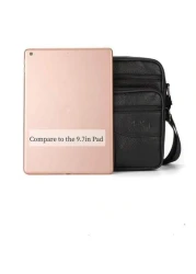 1 قطعة حقيبة جلد أسود أصلي فاخر: أنيقة، متعددة الأغراض مع حزام قابل للتعديل، مثالية للأناقة والوظيفة اليومية،