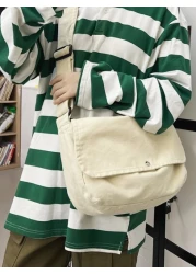 peach tree 1 قطعة حقيبة رسول كانفاس أحادي اللون، حقيبة كتف عبر الجسم للرجال، حقيبة كتف كاجوال سعة كبيرة، حقيبة كروس