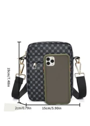 Men PU Vintage Shoulder Crossbody Bag Small Square Mini PU Crossbody Bag 19cm 7 48in 4cm 1 57in 15cm 5 9in College Bag Dad Old Money Bag Multi Functional Commute Practical Stylish Purse Outdoor Portab