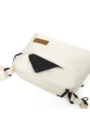 Casual Nylon Crossbody Bag Shoulder Bag Adjustable Strap Waterproof Zipper Single Strap Bag With Multiple Pockets Solid Color Polyester Lining