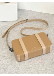 peach tree Men s PU Waterproof Messenger Bag Crossbody Bag Shoulder Bag Small Square Bag Business Casual Style With Detachable Pouch Ideal For Business Trips Storing Toiletries And Tools Large Capacit