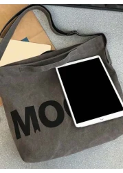 Vintage Canvas Pattern Shoulder Bag College Style Large Capacity Tote Crossbody Bag For Students Summer College Bag Dad Freshman For Books Multi Functional Dorm University Sling Bag Man Bag Cross Body