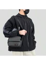 Men s Casual Versatile Solid Color Nylon Messenger Crossbody Phone Bag Business Style