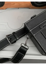 peach tree Mini Men Stitch Detail Square Bag Sling Bag Sport Bag For High School University Student For Travel College School Crossbody Bag Box Bags With Adjustable Strap Waterproof Mini Holiday Essen