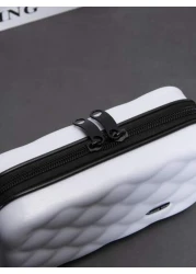 حقيبة كتف عبر الجسم صغيرة بسيطة على شكل معين، مقاومة للماء، قشرة صلبة من البي في سي للرجال، حقيبة جامعة متعددة