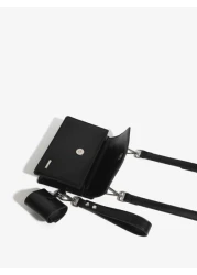 1 حقيبة كتف مربعة من الجلد الصناعي بلون أحادي عصري بسيط مناسبة للاستخدام اليومي، حقيبة كروس بودي، حقيبة حمل لل