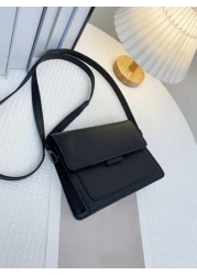 1pc Magnetic Closure Square PU Leather Mini Crossbody Bag Fashion Versatile Casual Design Suitable For Men Adjustable Strap Daily Use Travel Hip Bag Purse Christmas Holiday Thanksgiving Gifts Tote Bag