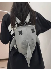 peach tree Shark Design Backpack Casual Shoulder Bag Suitable For High School College Students Couples Travel Sports Commuting Multi Pocket Lightweight Peach Tree Scream Bag Suitable For Halloween Chr