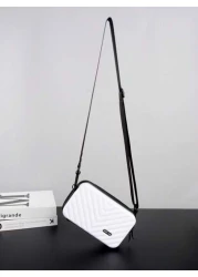 Compact Suitcase Messenger Bag Hard Shell Shoulder Bag Crossbody Bag Lightweight For Back To School College Travel Water Resistant PVC Material Minimalist Casual Style Gifts For Boyfriend Sling Bag Fa