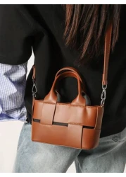 peach tree Men s Messenger Bag Shoulder Bag Square Bag Handbag Waterproof PU Leather Casual Business Travel Toiletry Storage Tool Bag Large Capacity Keeps Your Items Organized