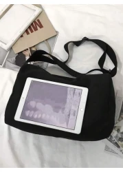 Students Multifunctional Sling Bag Shoulder Bag Casual Bag Large Hobo Messenger Bag Minimalist Black Schoolbag College School Outdoors Sports Fabric Portable Bag Crossbody Bag Thanksgiving Purse Funny