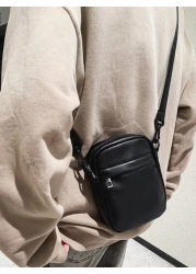 peach tree Solid Peach Color PU Mini Crossbody Bag Christmas Men Bag Vacation Travel Essentials Dad Gifts Retro Bag Vintage Shoulder Bag Messenger Bag Tote Bag Side Bags For Men Funny Gifts Gifts For