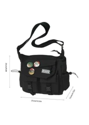 حقيبة نايلون كروس بودي ذات سعة كبيرة, حقيبة رسائل للأنشطة الخارجية والمدرسة والعمل والسفر والاستخدام اليومي.