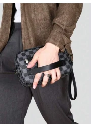 Men s Diagonal Shoulder Strap Messenger Bag Simple Fashion Handheld Zipper Closure Bag Suitable For Men s Daily Use And Travel Can Be Worn Diagonally Or As A One Shoulder Bag
