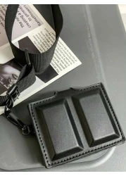 peach tree حقيبة كروس بودي بتصميم أنيق عصري بوح أحادي اللون، متعددة الطبقات، بسير قابل للتعديل، وغلق بسحاب، بشكل ع