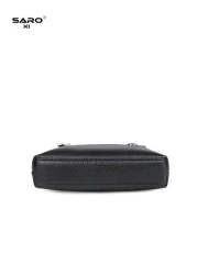 حقيبة كروس بودي متعددة الاستخدامات للرجال، حقيبة كتف من جلد البولي يوريثان قوية مع جيوب جانبية، تصميم بسيط وأ