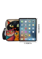 Cat Pattern Single Sided Printed Shoulder Bag