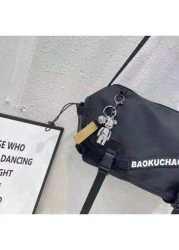 Waterproof Nylon Crossbody Bag With Adjustable Strap For Men Women Unisex Multifunctional Black Shoulder Bag With Large Capacity For Work Travel Camping Beach Holiday Vacation Travel Essentials For Hi