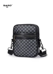 1pc Retro Men s Shoulder Bag Side Pocket Messenger Bag Casual Crossbody Bag Multi Functional For Commute PVC Black Simple Design Gift For Boyfriend Fashion