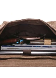 Vintage Leisure Cross Body Bag Messenger Bag With Shoulder Strap Multi Functional For Laptop Satchel Classic Briefcase For Commute Work Lightweight Anti Theft Gift For Father Husband Gift Shoulder Bag