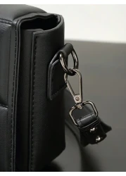 1pc New Arrival Checkered Pattern Pu Leather Bag Casual Business Shoulder Bag Crossbody Bag Sling Bag Side Bag Square Bag For Holiday Travel Essentials School Bag For College Students Hiking Winter La