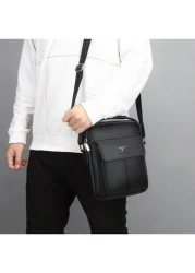 حقيبة كتف جلد صناعي (بي يو) للرجال، حقيبة كاجوال للطلاب الجامعيين