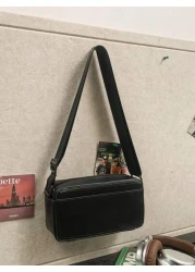 peach tree Men s Box Bag Sling Bag Shoulder Bag Small Square Bag Business PU Waterproof Flap Bag Wallet Business Storage Bag Suitable For Business Trips Graduation School Supplies