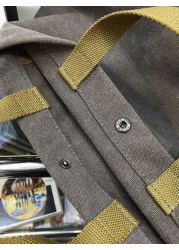 peach tree 1pc Peach Tree Fashion Simple Letter Print Large Capacity Lightweight Fit 12 Inch Tablet Bag For Men Retro Canvas Solid Color Crossbody Bag Christmas Men Bag Vacation Travel Essentials Dad