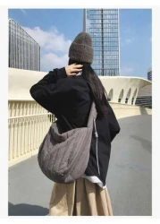 1pc Versatile Casual Large Size Large Capacity Filled Embroidery Thread Coat Bag Fashion Shoulder Bag Portable Crossbody Bag Hobo Bag Valentine s Day Couples Men s Bag Dating Commuting School Sports T
