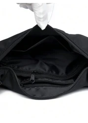 1pc Polyester Fiber Solid Black Shoulder Bag Crossbody Bag Simple Style For Dating Travel School Etc Sling Bag Side Bag For Holiday Travel Essentials Summer Gifts For Boyfriend College Bag Multi Funct