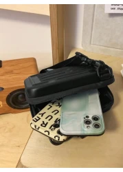 Crossbody Bag Shoulder Bag Square Bag Hard Shell Box Bag Black Bag White Bag Water Proof Summer Valentines Crossbody Sling Vacation School Carry On PU Leather Black Dad Bag Students Bag Cool Minimalis