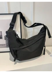 Fashionable Casual Nylon Crossbody Bag For Men Adjustable Strap Lightweight Versatile Suitable For Commuting Travel Outdoor Summer Personalized Gift For Teenage Young Men Husband Boyfriend Lightweight