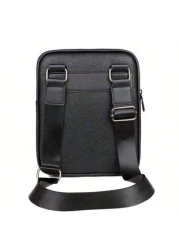 Men Black Crocodile Embossed Shoulder Bag Casual Versatile Lightweight Cycling Messenger Bag Suitable For Holiday Corporate Gifts