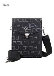 POLC Business Floral Print Men s Messenger Bag For Commuting Fashion Letter Flap Small Card Holder Phone Pouch PU Leather Large Capacity One Shoulder Bag Hanging Bag Small Square Bag Double Zipper Pho