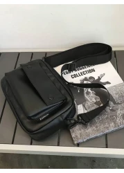 حقيبة كتف رجالية كبيرة السعة ومقاومة للبلى ، مزودة بسحاب ناعم غير عالق ، مناسبة للتنقل والدراجة الخ