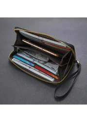 CarrKen 1pc Men s Essential Casual Zipper Handbag Large Capacity Phone Wallet With Multiple Pockets Card Slots Gift For Boyfriend Father Son