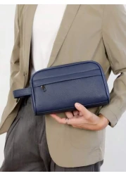 New Men s PU Leather Business Casual Clutch Bag Large Capacity Fashion Versatile Wristlet Suitable For Shopping Short Distance Travel