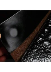 1pc Crocodile Embossed Black Pu Waterproof Wear Resistant Wallet Clutch Bag With Dual Zippers Retro European American Style Suitable For Outing Shopping Party Spring Summer New Arrival