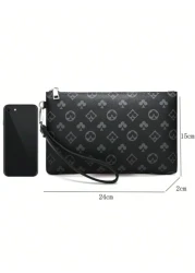 Washing Toiletry Bag Handbag For Sports Business Fashion Pu Men Square Bag Male Clutch Purse Zipper Money Bag Holiday Essentials Fall Stuff Anti Theft Portable Lightweight Scream Men Bag Men Zipper Ba