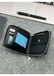 HOVI'S طور مظهرك مع محافظ جلد الأعمال الأنيقة، محفظة أنيقة قصيرة بطراز نقود قديمة، هدايا رجالية مضحكة، محفظة للع