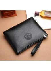 Men Clutch Bag Handbag Wristlet Bag Waterproof Portable Lightweight For College Business Travel Pu Leather Business Simple Style Fashion Streetwear For Boys College Student Gift Commute Undergraduates