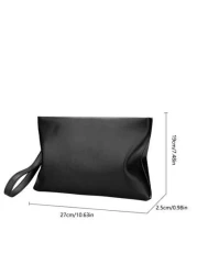 gorchis New Men s Soft Leather Clutch Bag Large Capacity Envelope Bag Black Practical With Space For Mobile Phones And Change Handbag Purses Anti Theft Bag Carry On College Multi Functional Christmas